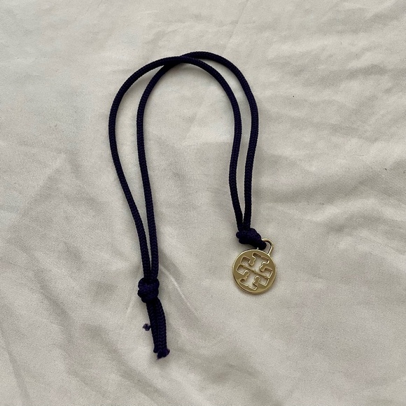 Tory Burch Gold Charm On Purple String From Dust Bag - Picture 1 of 5